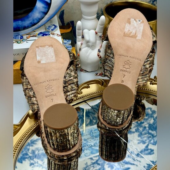 🆕 LOEFFLER RANDALL 🧿 NWOB Emilia Heeled Mules, Metallic Leopard, Sz 7 SAMPLE - Picture 8 of 15